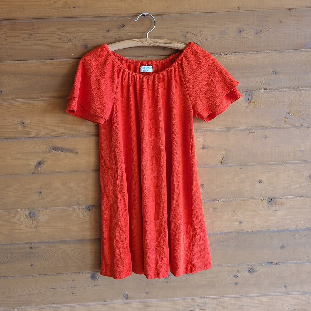 Madewell Texture & Thread Flutter Mini Dress Red XXS Flowy Boho Summer Beachy - Picture 2 of 5